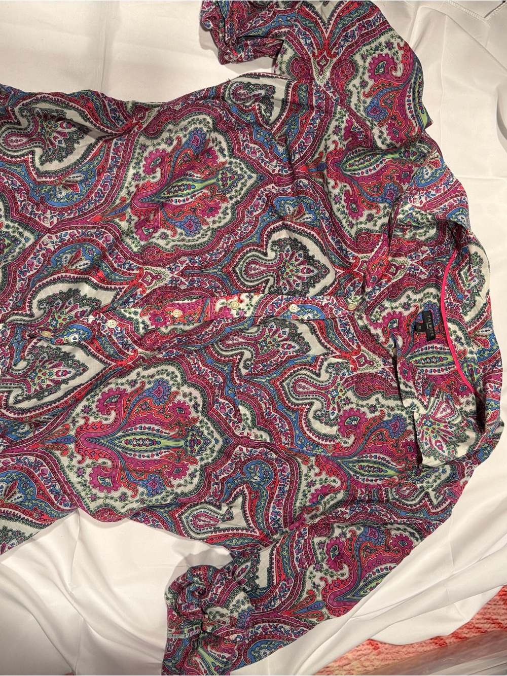 Talbots Pink, Blue & Green Paisley Shirt